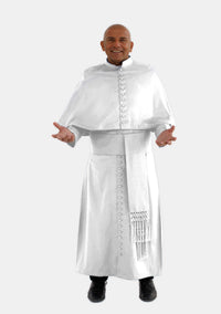 Saint Cassock for Men White with Shoulder Cape