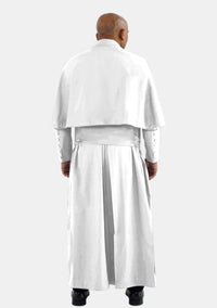 Saint Cassock for Men White with Shoulder Cape