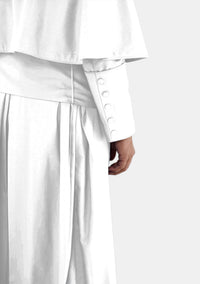 Saint Cassock for Men White with Shoulder Cape