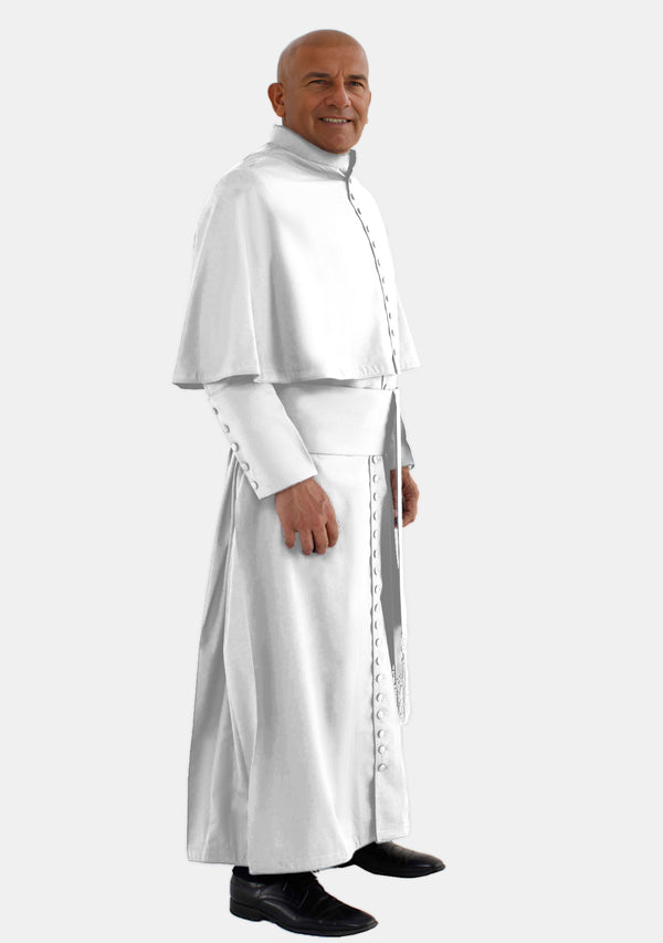 Saint White Cassock with Shoulder Cape