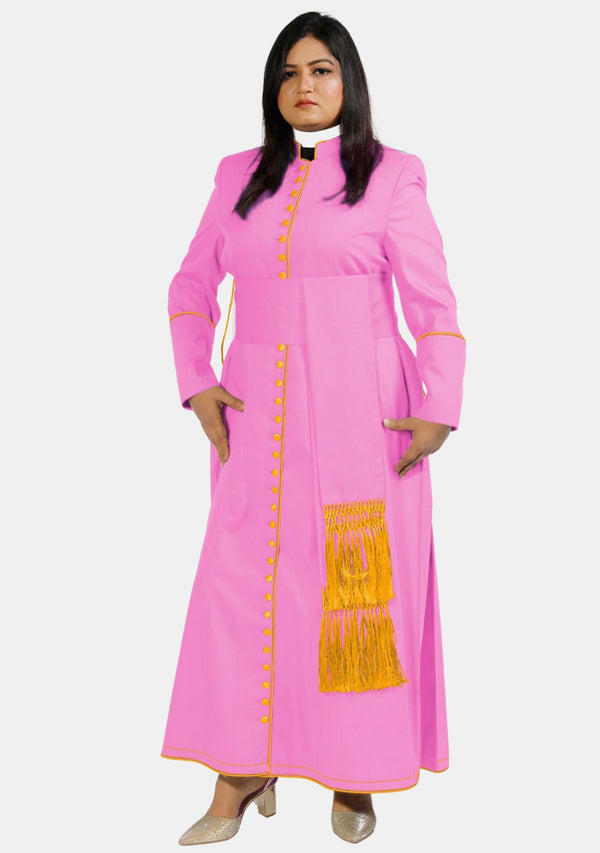 Salome Lady Cassock Pink with Gold Contrast