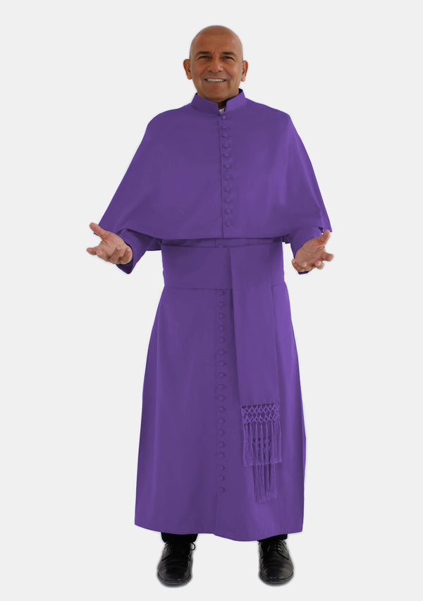 Samuel Purple Cassock with Shoulder Cape