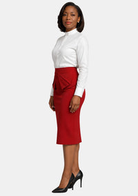 Seraphina Ruffle Pencil Red Clergy Skirt
