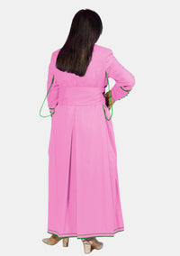 Hannah Pink Cassock with Green Trim