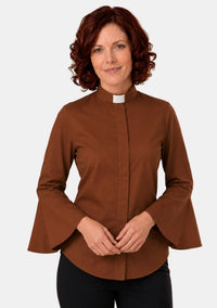 Shelomith Ruffle Sleeve Clergy Shirts for Women