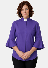 Shelomith Ruffle Sleeve Clergy Shirts for Women