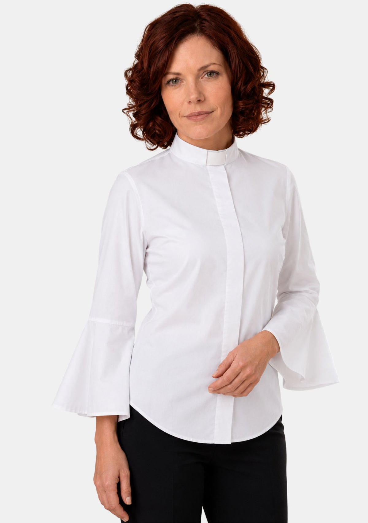 Shelomith Ruffle Sleeve Clergy Shirts for Women