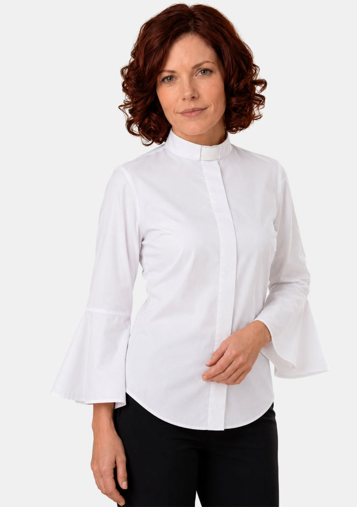 Shelomith Ruffle Sleeve Clergy Shirts for Women