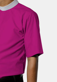 Red Purple Neckband Clergy Shirt