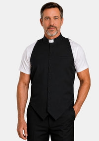 Silas Tab Collar Clergy Vest Front for Men