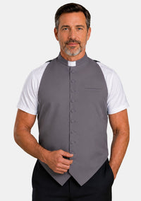 Silas Tab Collar Clergy Vest Front for Men
