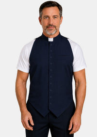 Silas Tab Collar Clergy Vest Front for Men