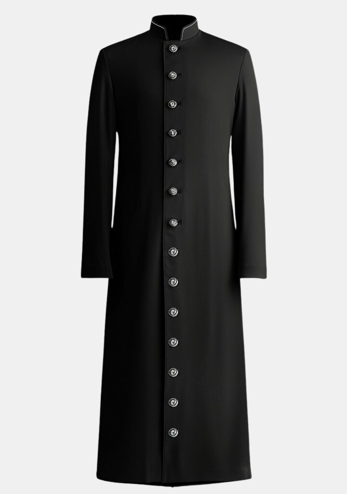 Womens Silver Buttons eClergys Black Robe