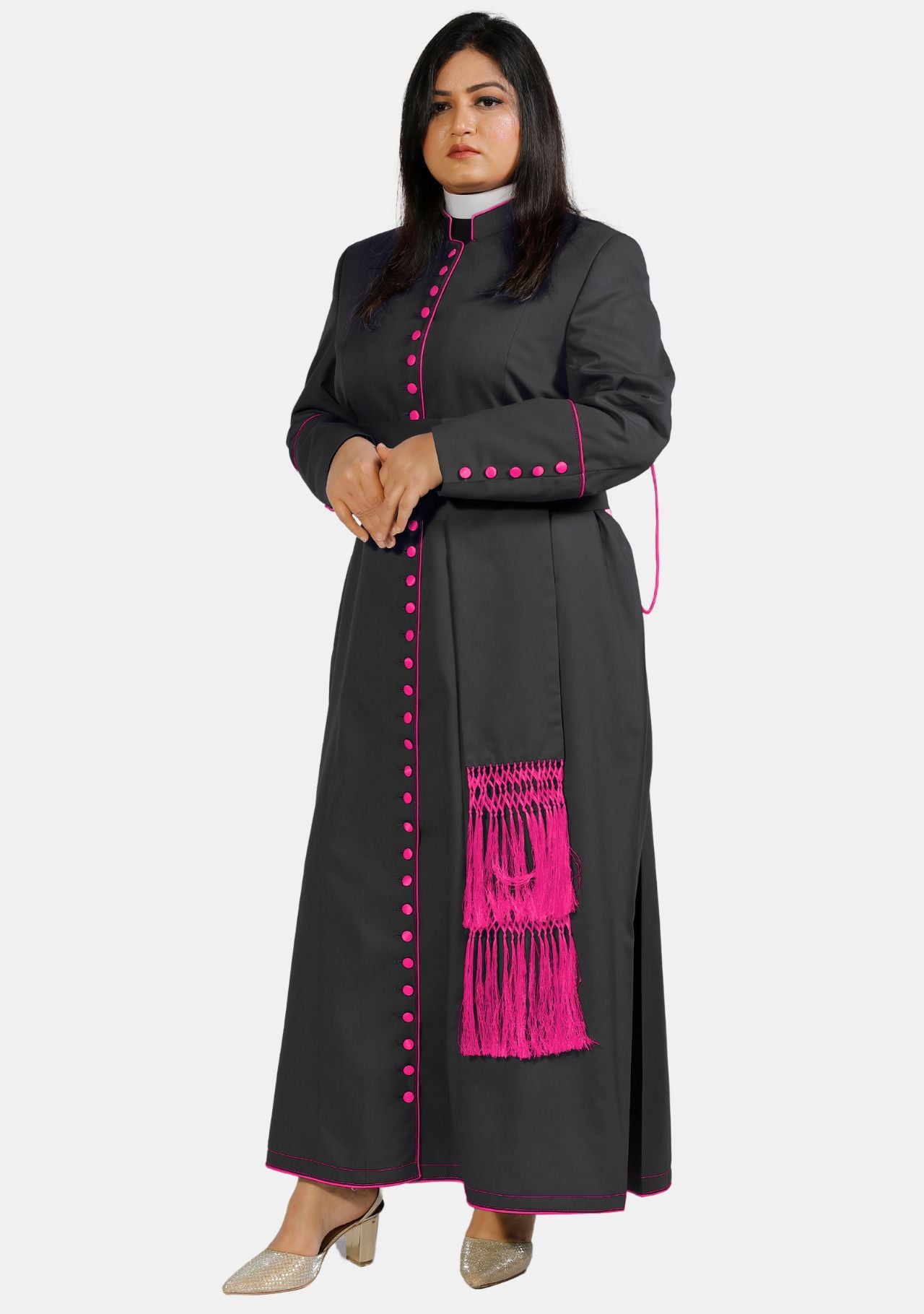 Black with Red Purple Cassock | eClergy's Cassock for Female – eClergys