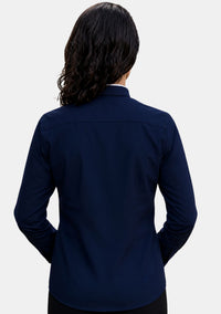 Tirzah Roman Collar Long Sleeve Clergy Shirt for Women Navy Blue