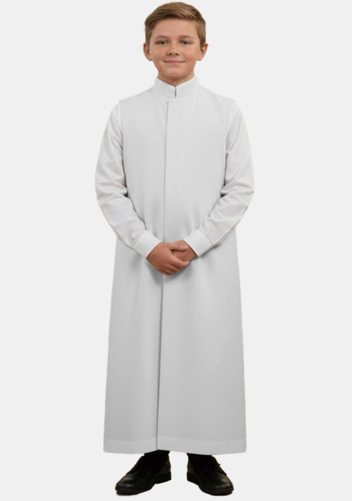 Vincent White Sleeveless Altar Boy Cassock