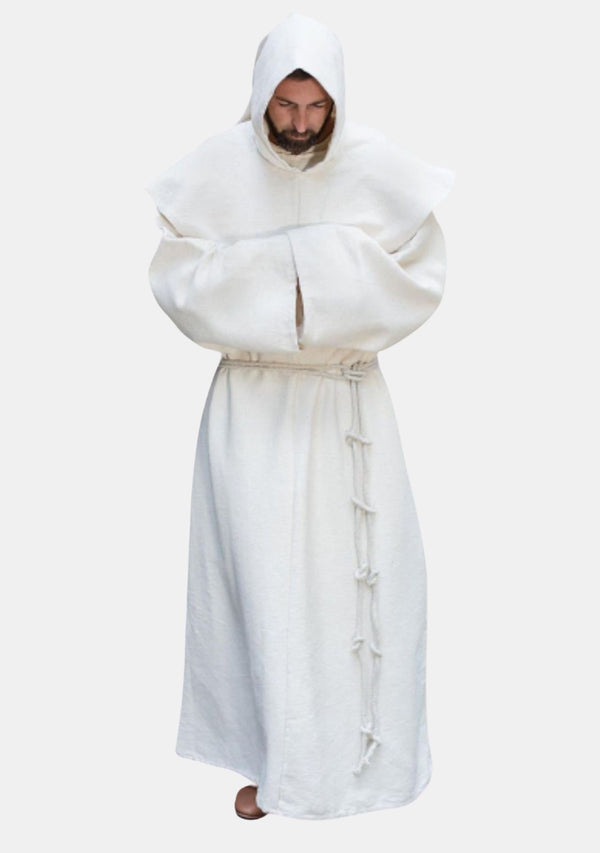 Blissful Monastic White Robe Monk