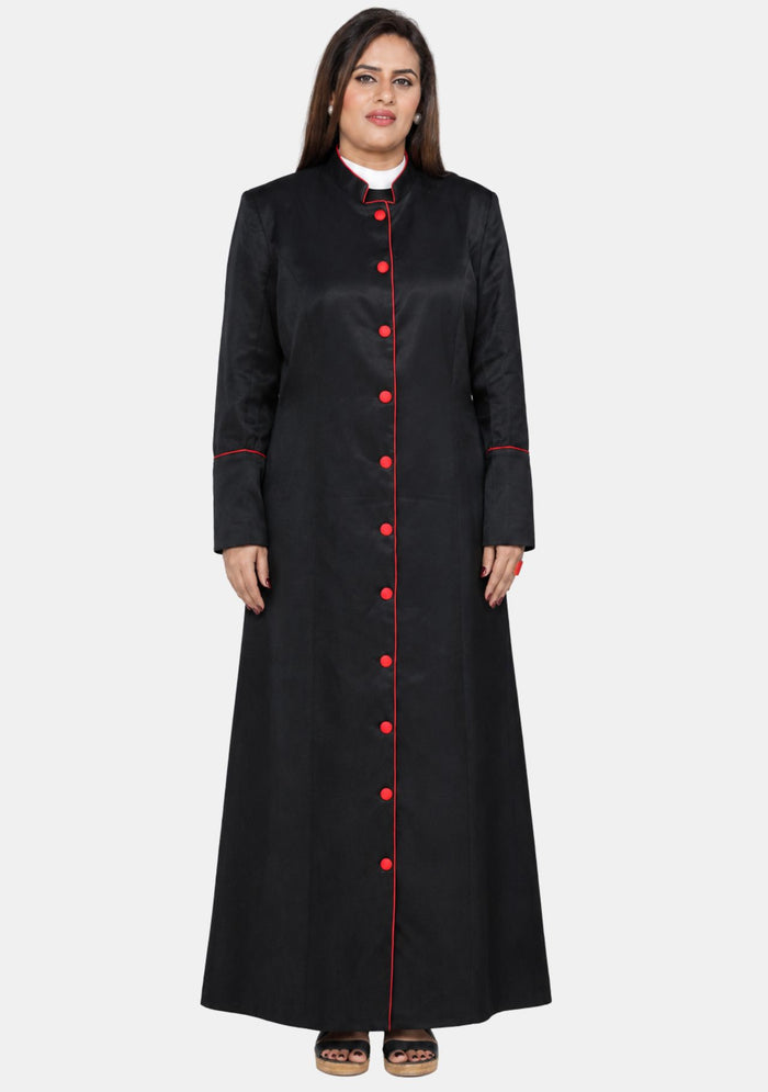Women Black Red eClergys Robe