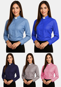 Women's Long Sleeve Tab Collar Clergy Shirts