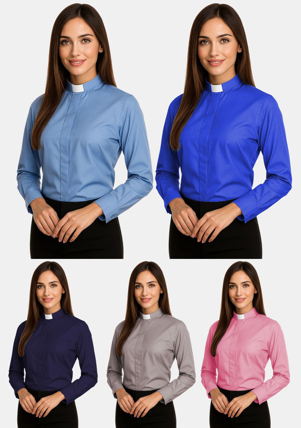 Women's Long Sleeve Tab Collar Clergy Shirts