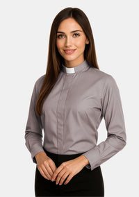 Women's Long Sleeve Tab Collar Clergy Shirts