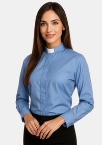 Women's Long Sleeve Tab Collar Clergy Shirts