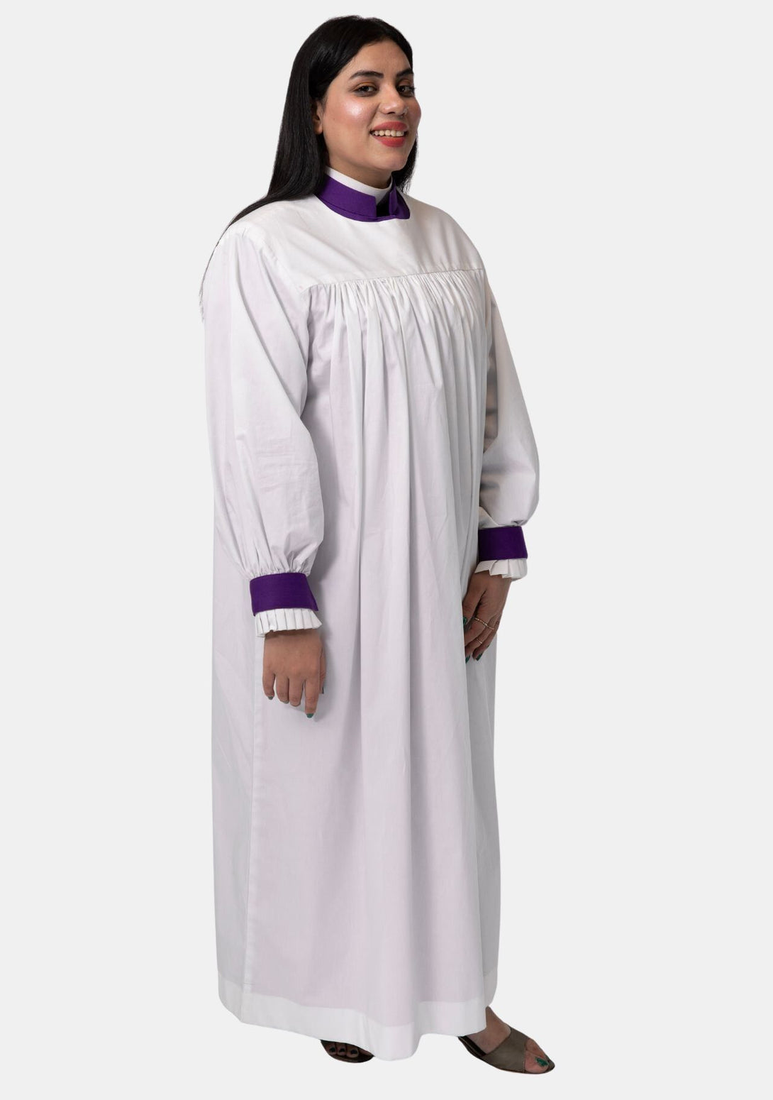 Women's Roman Purple Rochet with Ruffled Sleeve | eClergys™