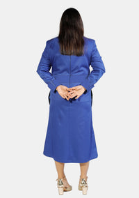 Womens Clergy Dress Royal Blue with Designer Buttons