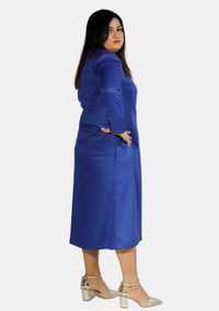 Womens Clergy Dress Royal Blue with Designer Buttons