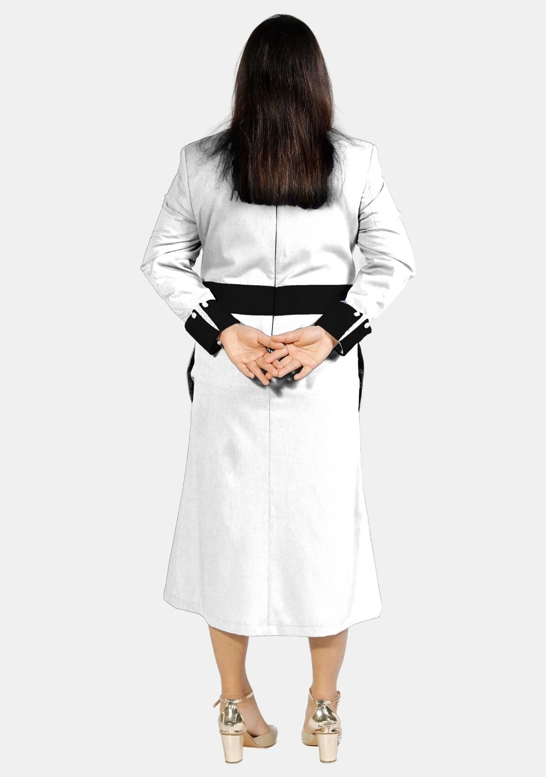 women's clergy dress black with white designer buttons FAD-4U Church Clergy Dress for Women Spring/Autumn Long Sleeve Rows Buttons A Line Dress with Tab Collar and Belt Black at Amazon Women's Clothing store