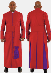 Red with Roman Purple Trim eClergys Robe for Men