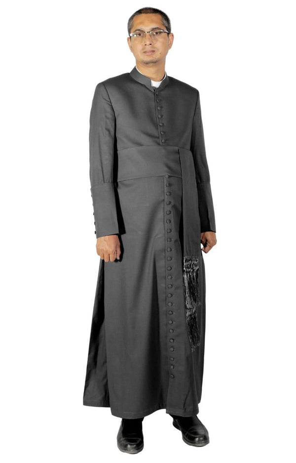 Celestial Black Roman Cassock for Men