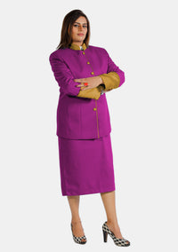 eClergy's Red Purple Gold Clerical Skirt Suit