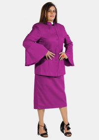 eClergy's Suit Flared Sleeve Red Purple