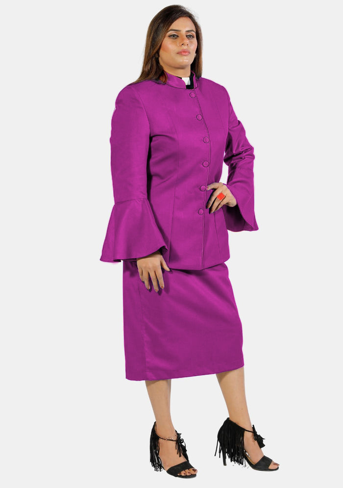 eClergy's Suit Flared Sleeve Red Purple