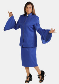 eClergy's Suit Flared Sleeve Royal Blue
