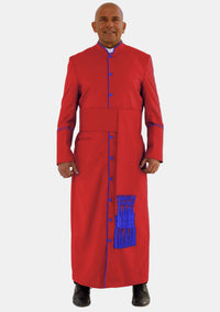 eClergys Red Robe with Royal Blue Trim for Men