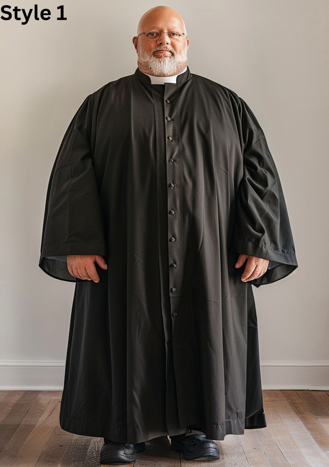 Custom Pulpit Robes Black in Plus Size for Men | eClergys™