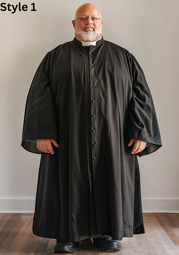 Custom Plus Size Clergy Robes Black for Men