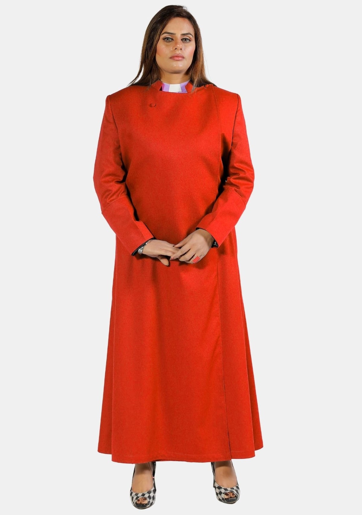 Radiant Red Anglican Cassock for Women