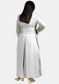 Luminous Liturgy White Cassock  For Women with Gold Trim