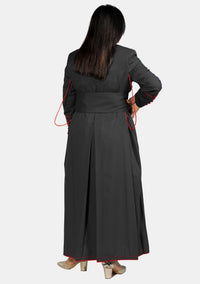 Black Cassock with Red Piping for Female