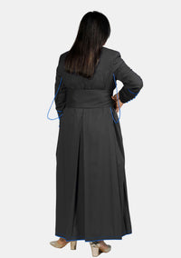 Roman Catholic Cassock For Women in Black with Royal Blue